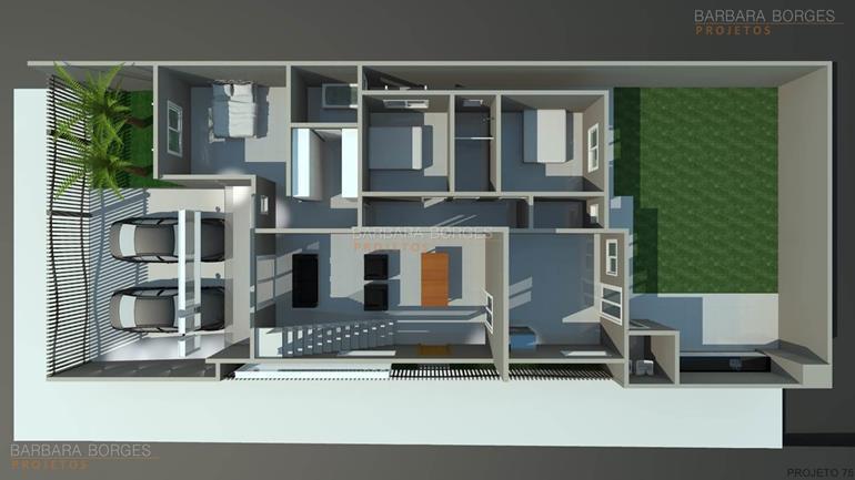 projeto de eletrica planta casa 3 quartos garagem